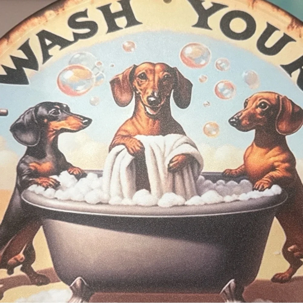 NWT Vintage Style Dachshund Bath Sign